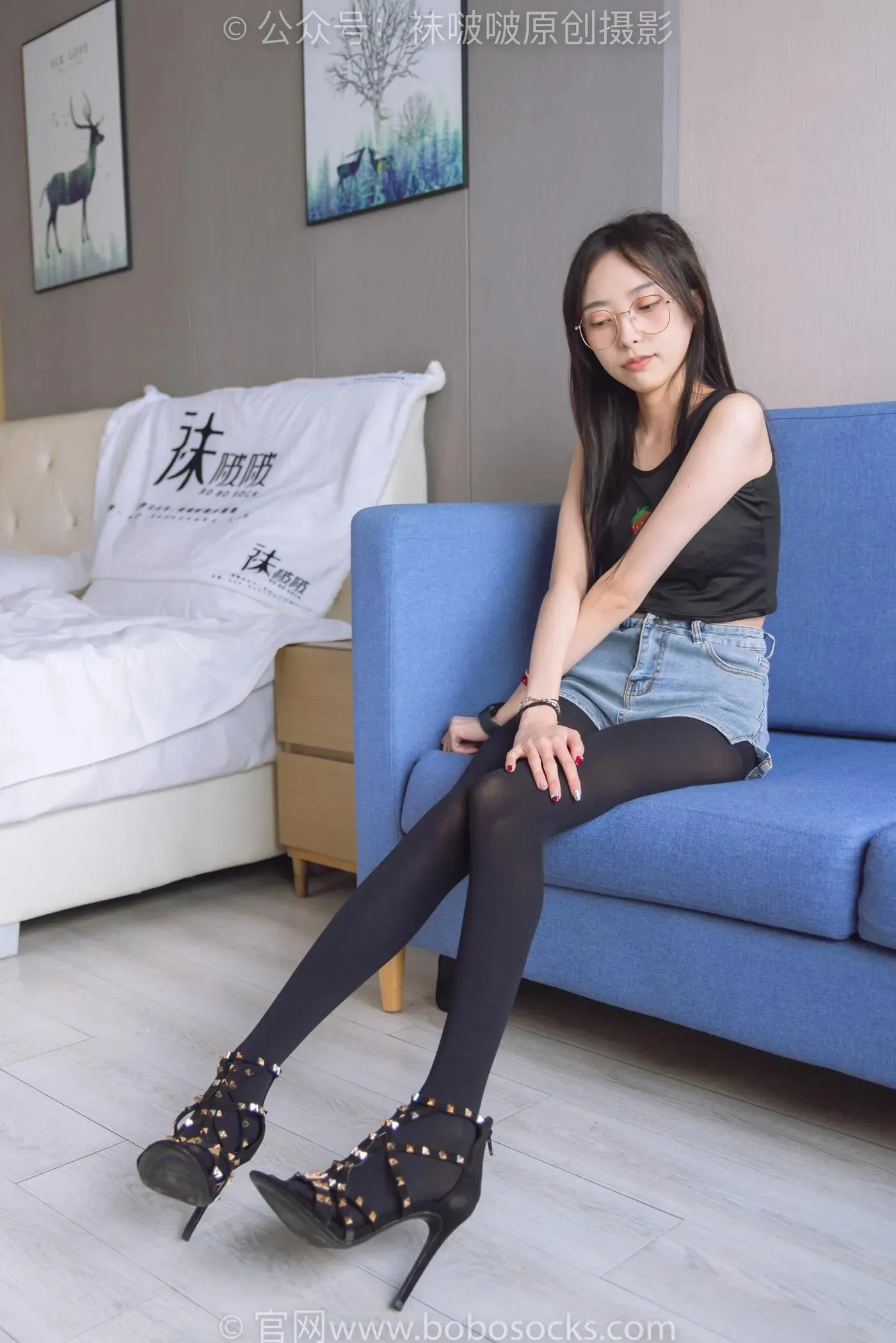 [BoBoSocks袜啵啵]NO.192 稚予-高跟鞋、黑色五指袜 [139P]插图5